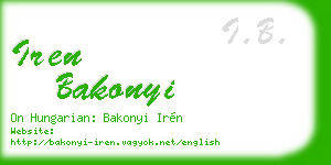 iren bakonyi business card