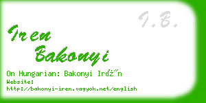 iren bakonyi business card